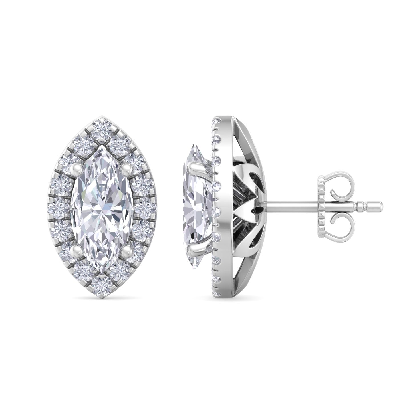 1.64 carat marquise cut diamond studs earrings – luxury diamond jewelry