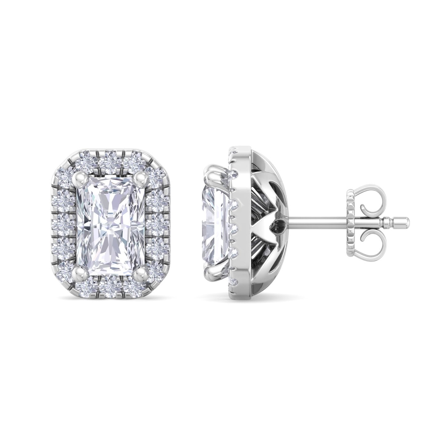 1.64 carat radiant cut diamond studs earrings – luxury diamond jewelry