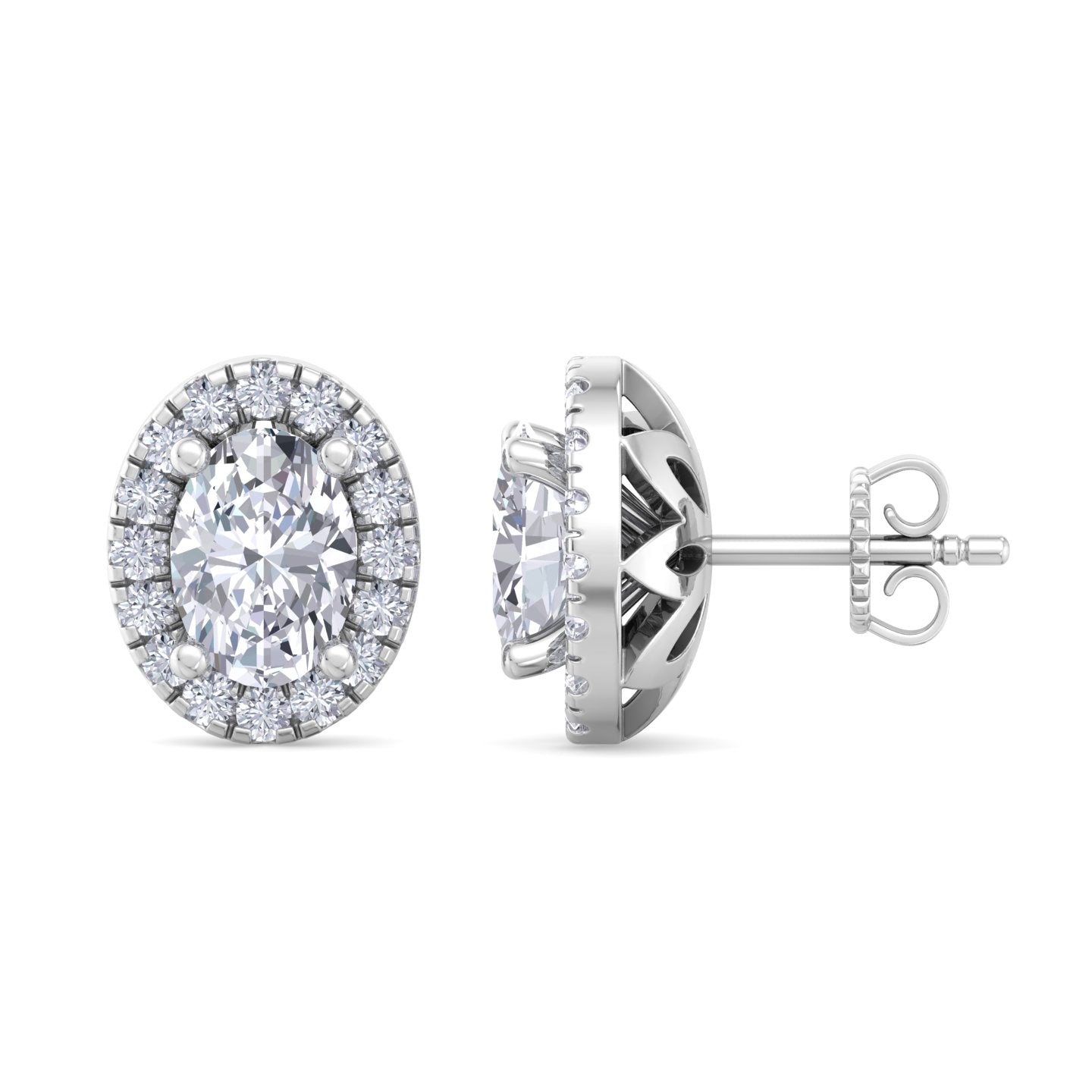 1.64 carat oval cut diamond studs earrings – luxury diamond jewelry