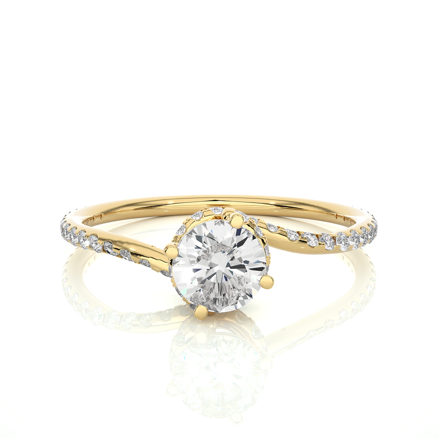 2.58 carat round cut hidden halo diamond engagement ring for women – elegant bridal jewelry
