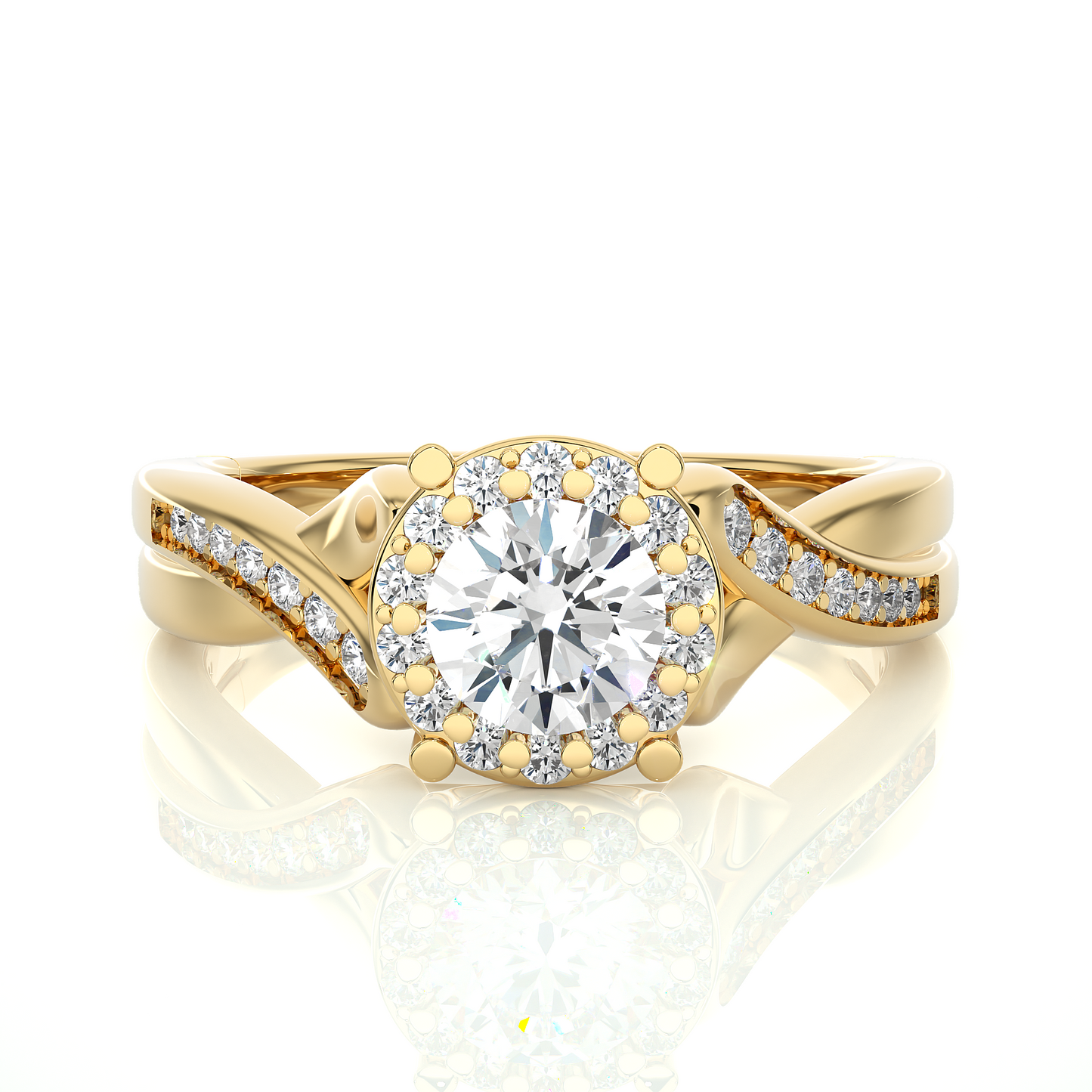 1.28 carat round cut halo diamond engagement ring for women โ elegant bridal jewelry