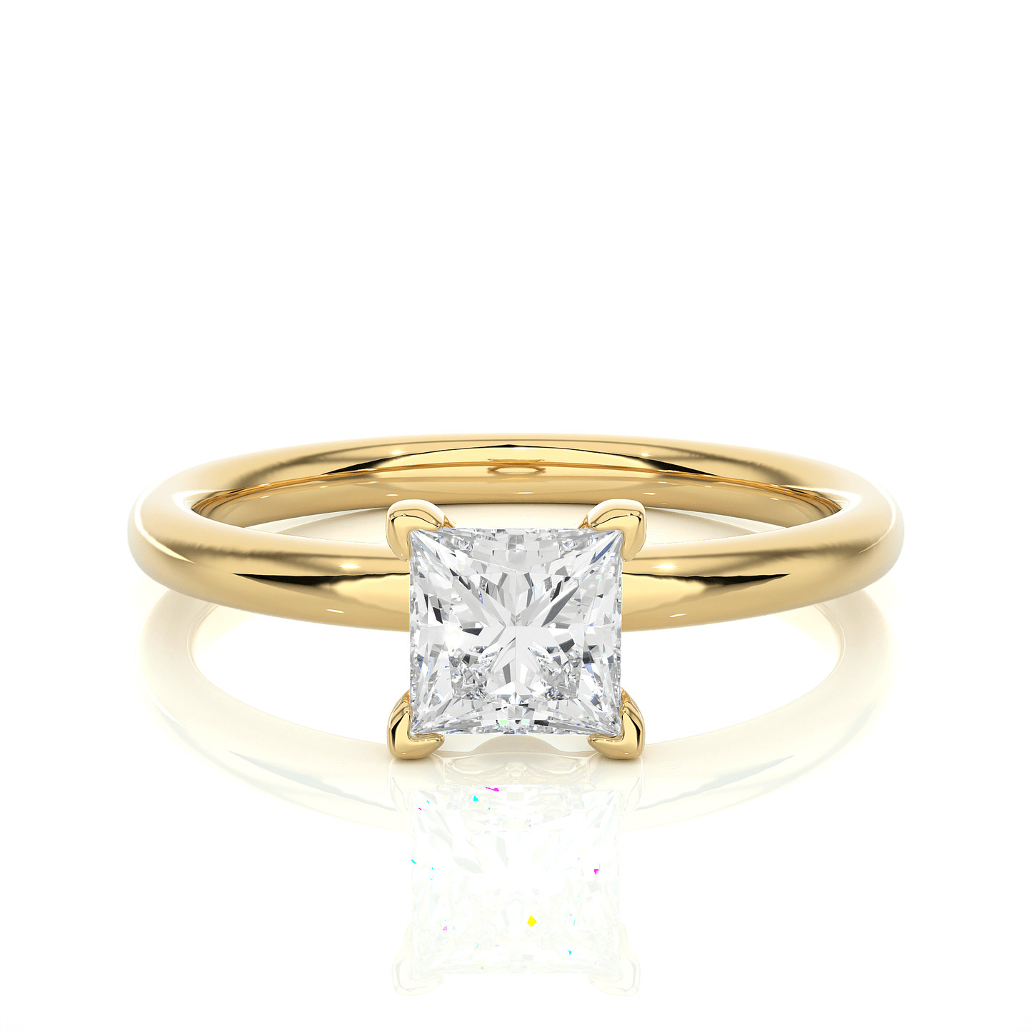 1 carat elena charm princess cut diamond solitaire engagement ring for women โ classic bridal jewelry