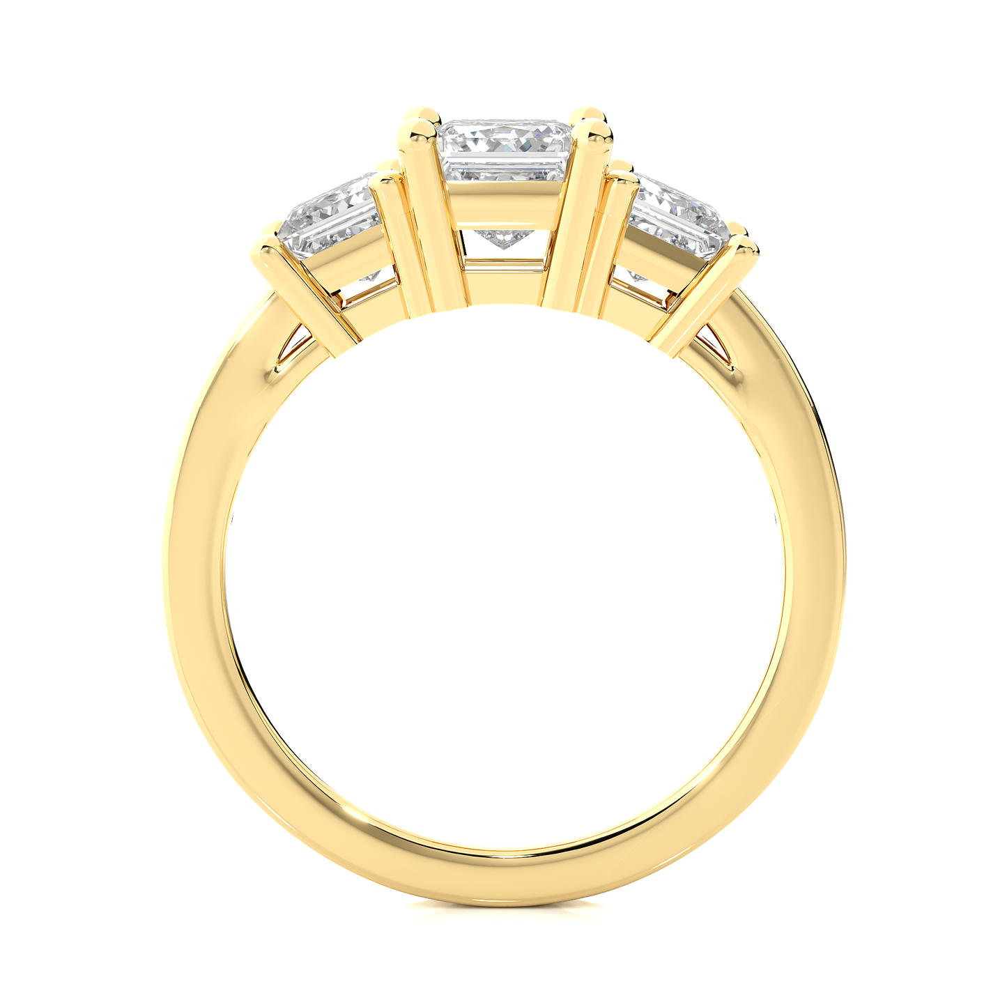 three stone 2.20 carat princess cut diamond engagement ring for women โ elegant bridal jewelry