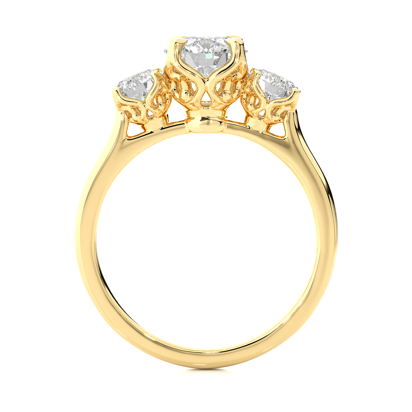 three stone 2 carat round cut diamond engagement ring for women โ elegant bridal jewelry