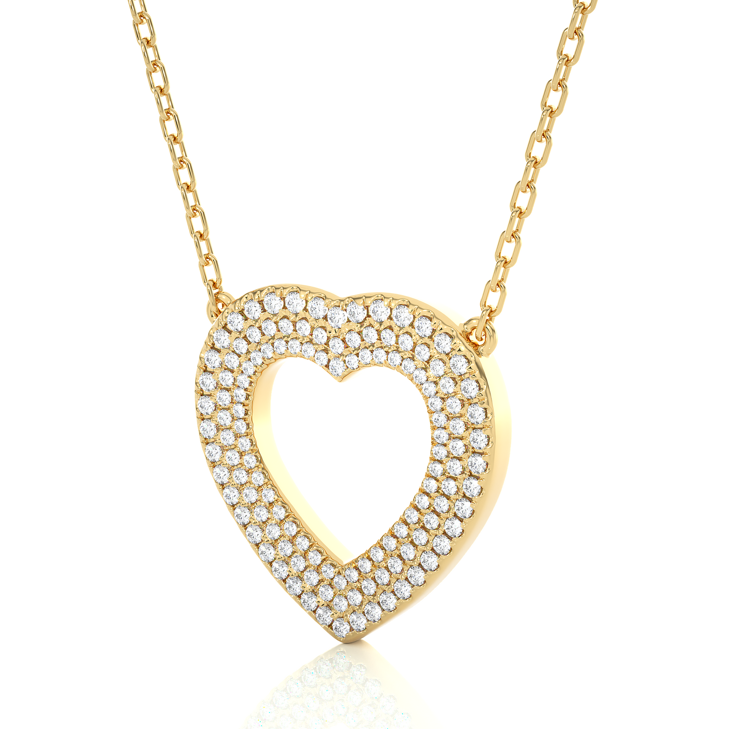 1.00 carat heart cut pavé set diamond pendant necklace – romantic fine jewelry