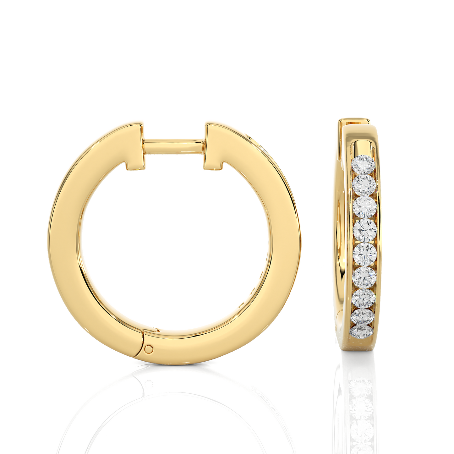 0.90 carat round cut diamond classic white gold hoop earrings – timeless everyday jewelry for women