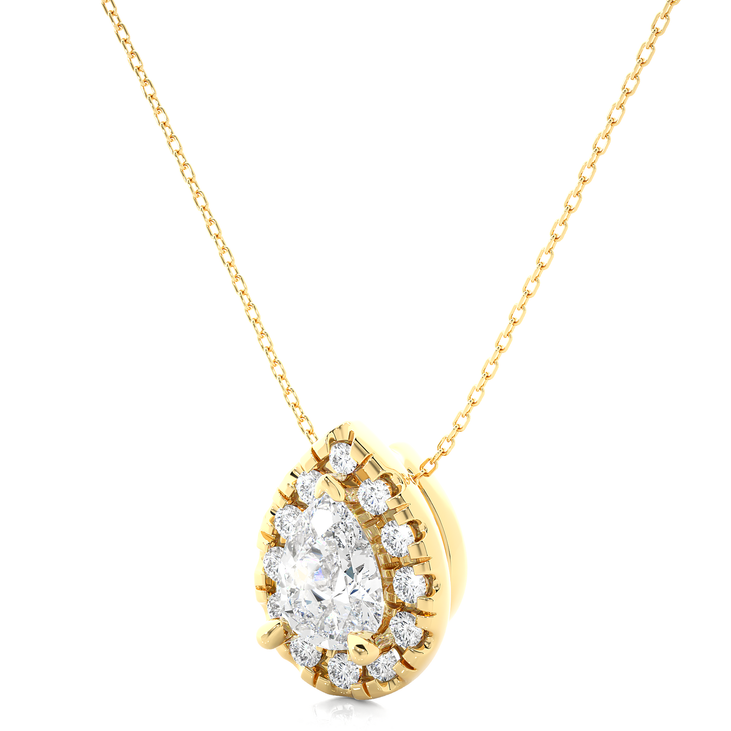 1.24 carat pear cut diamond halo pendant – elegant fine jewelry