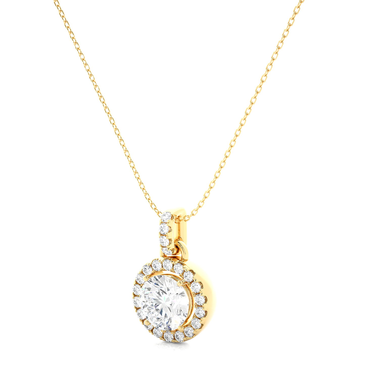 1.72 carat round cut diamond halo pendant necklace – elegant fine jewelry