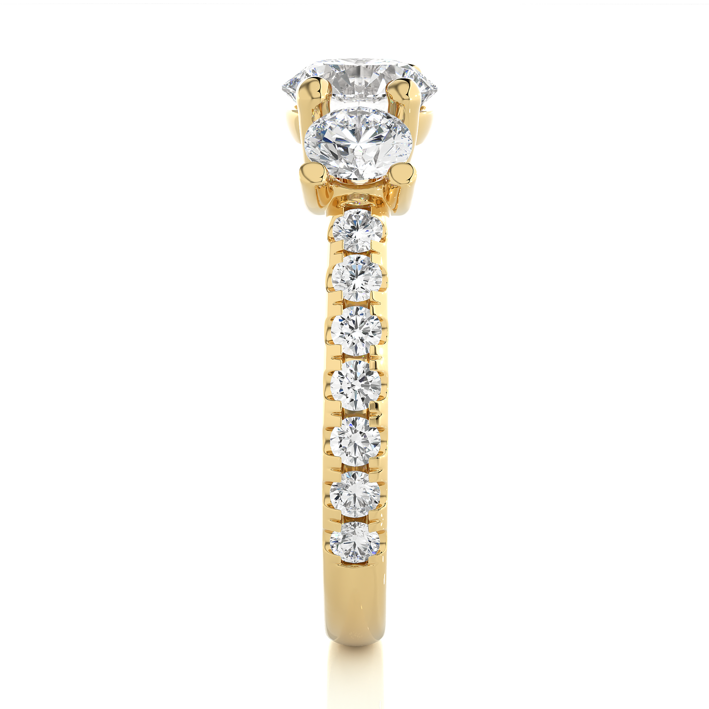 three stone 2.14 carat round cut diamond engagement ring for women – luxury bridal jewelry