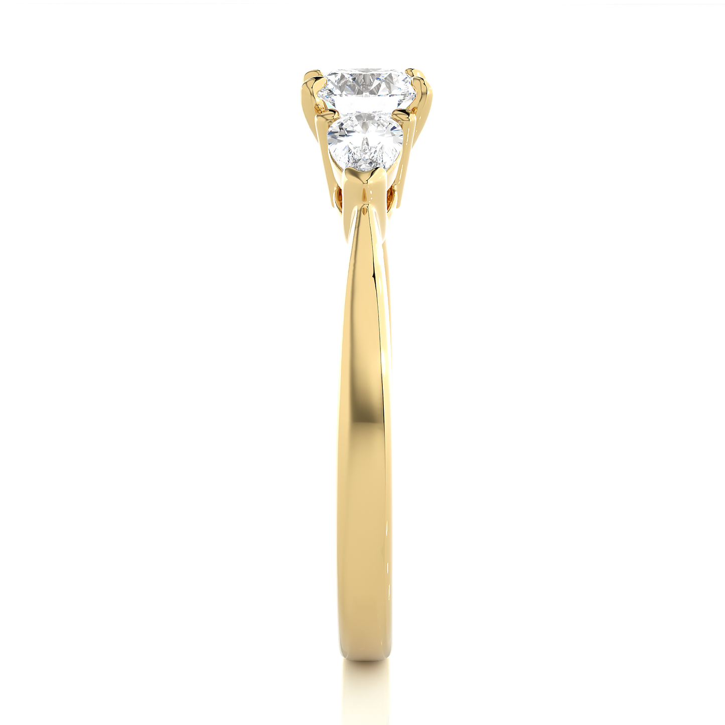 three stone 2 carat round & pear cut diamond engagement ring for women – elegant bridal jewelry