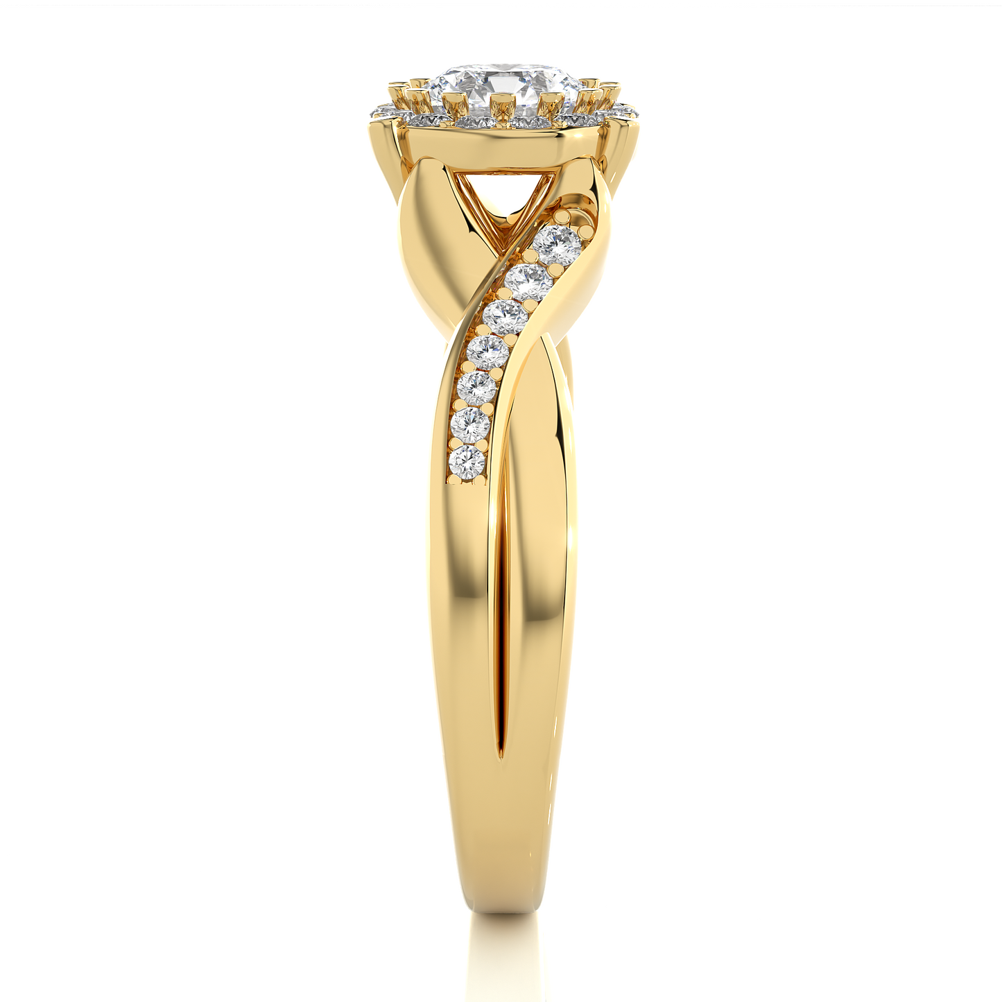 1.28 carat round cut halo diamond engagement ring for women โ elegant bridal jewelry