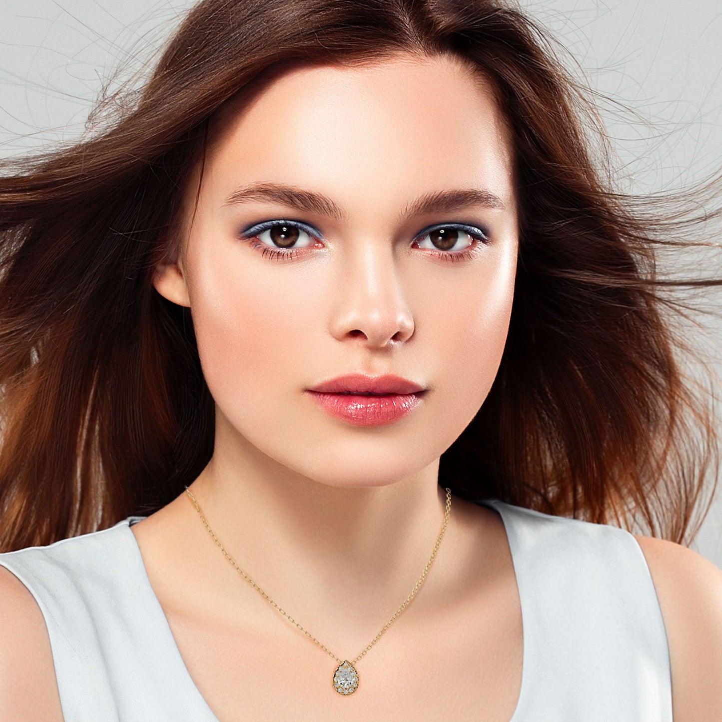 1.24 carat pear cut diamond halo pendant – elegant fine jewelry