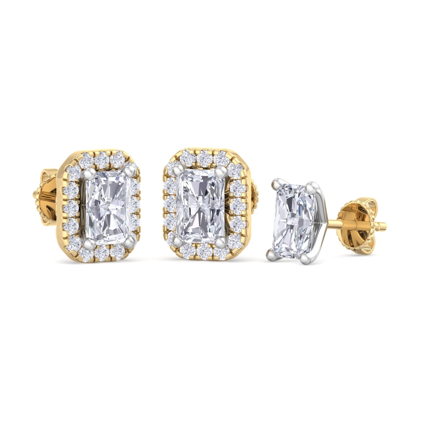 1.64 carat radiant cut diamond studs earrings – luxury diamond jewelry