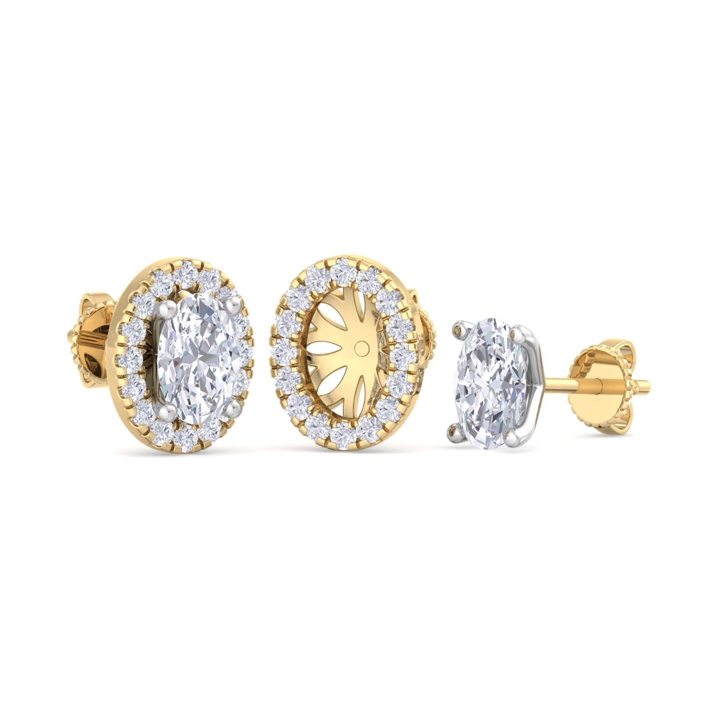 1.64 carat oval cut diamond studs earrings – luxury diamond jewelry