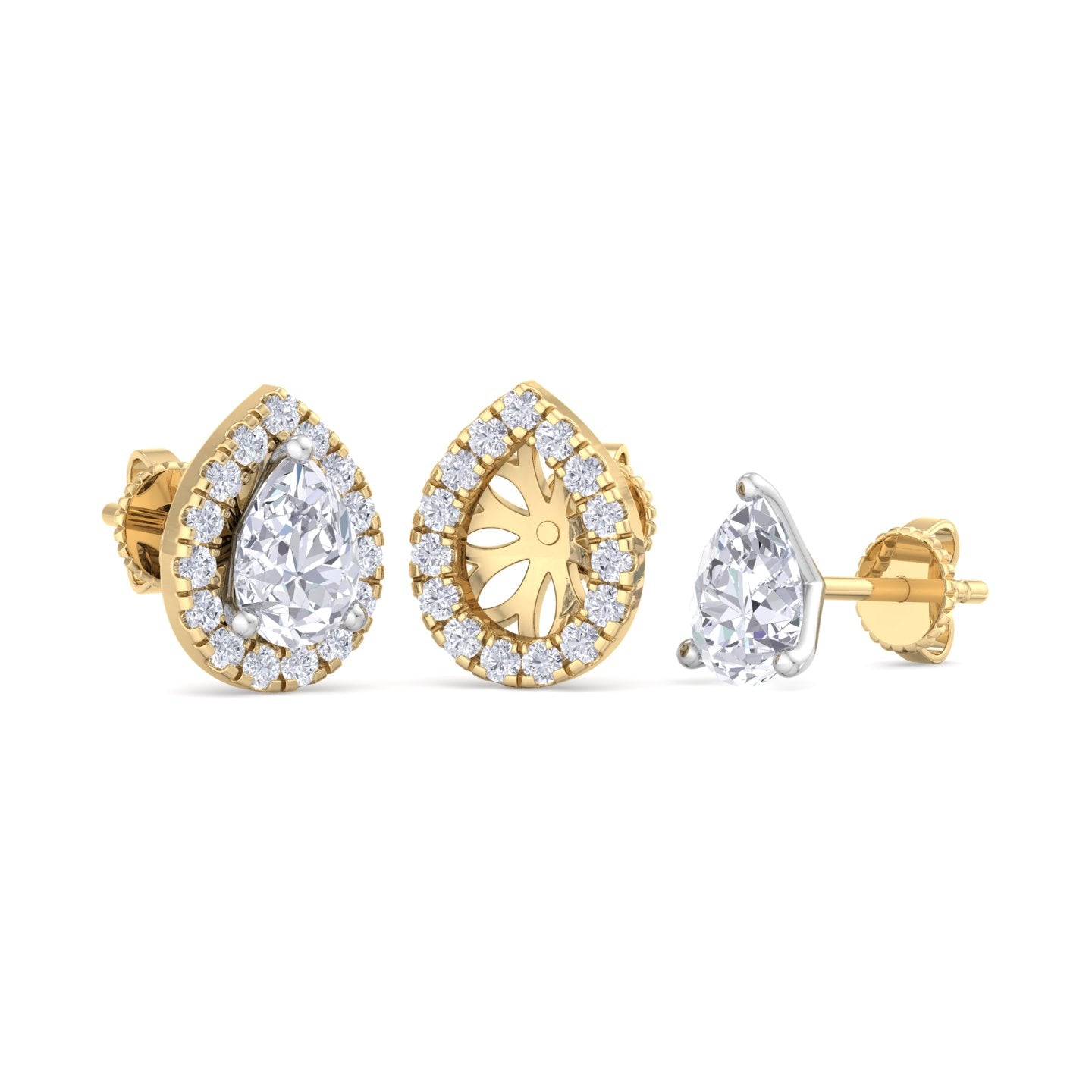 1.60 carat pear cut diamond studs earrings – luxury diamond jewelry