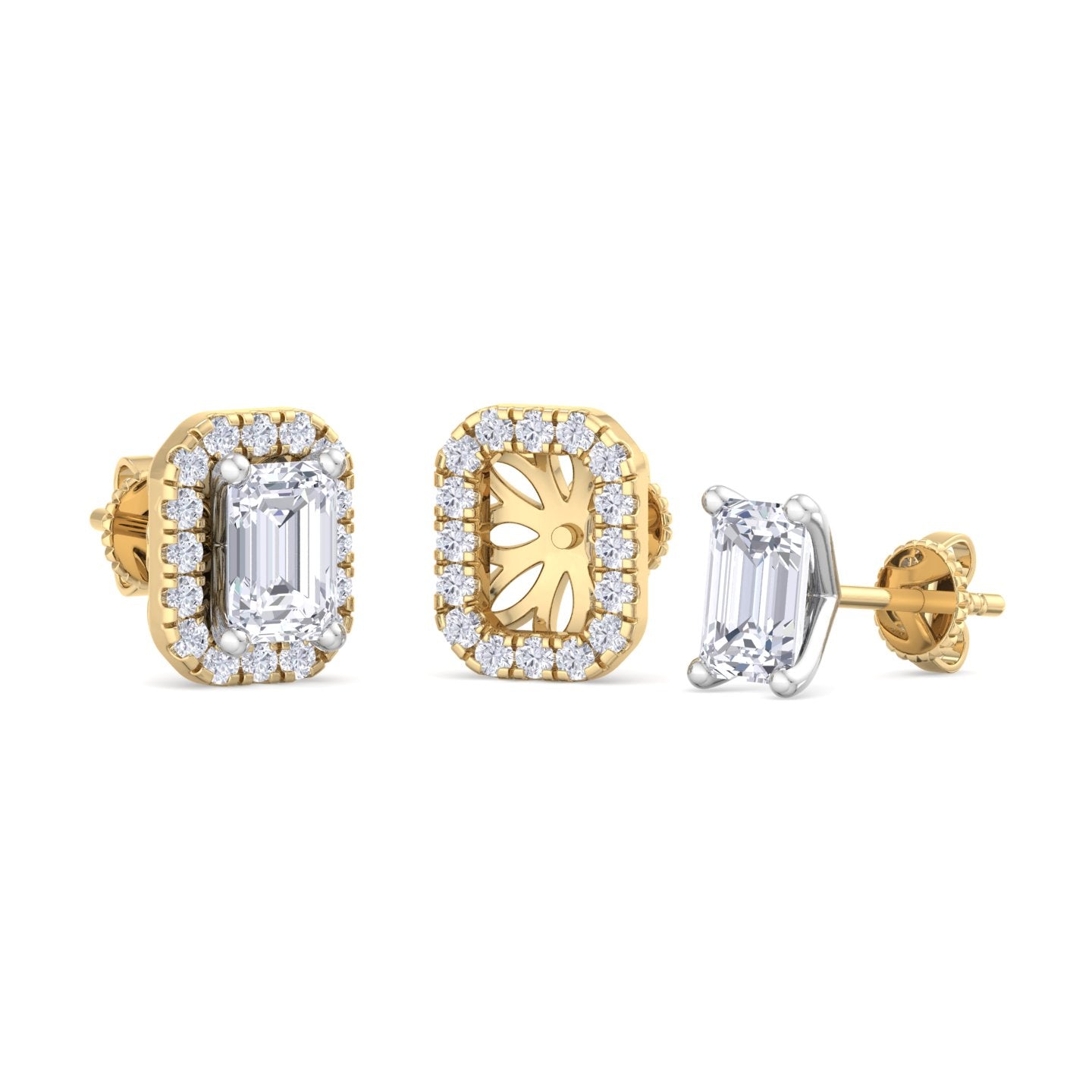 1.64 carat emerald cut diamond studs earrings – luxury diamond jewelry
