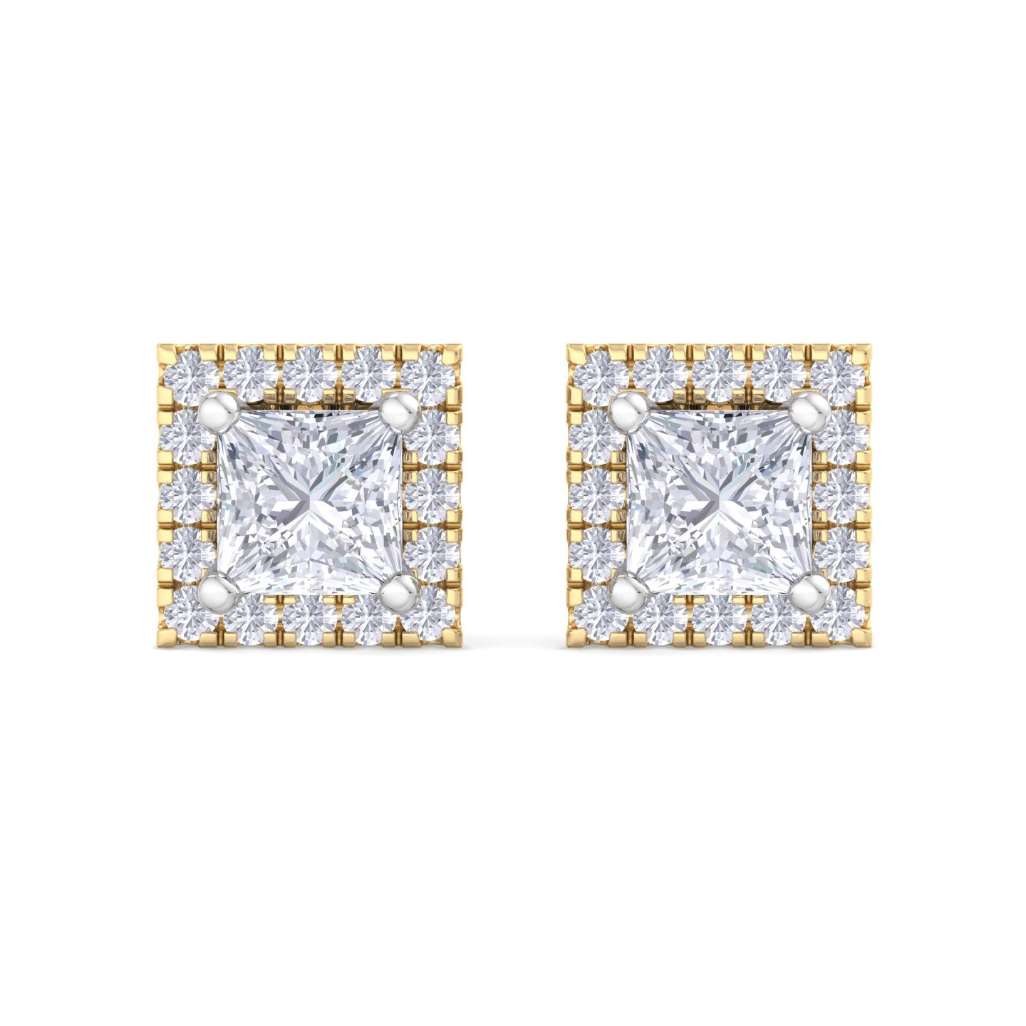 1.64 carat princess cut diamond studs earrings – luxury diamond jewelry