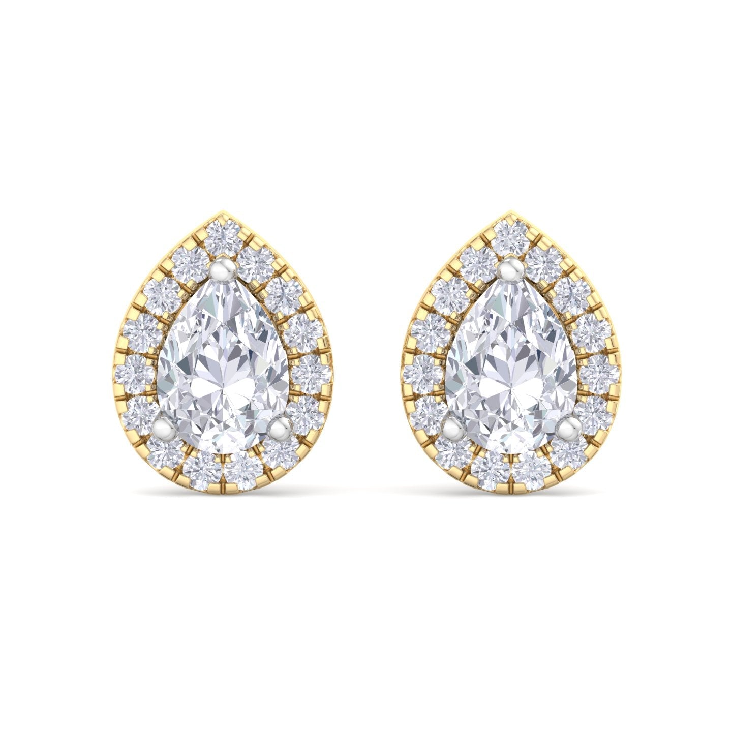 1.60 carat pear cut diamond studs earrings – luxury diamond jewelry