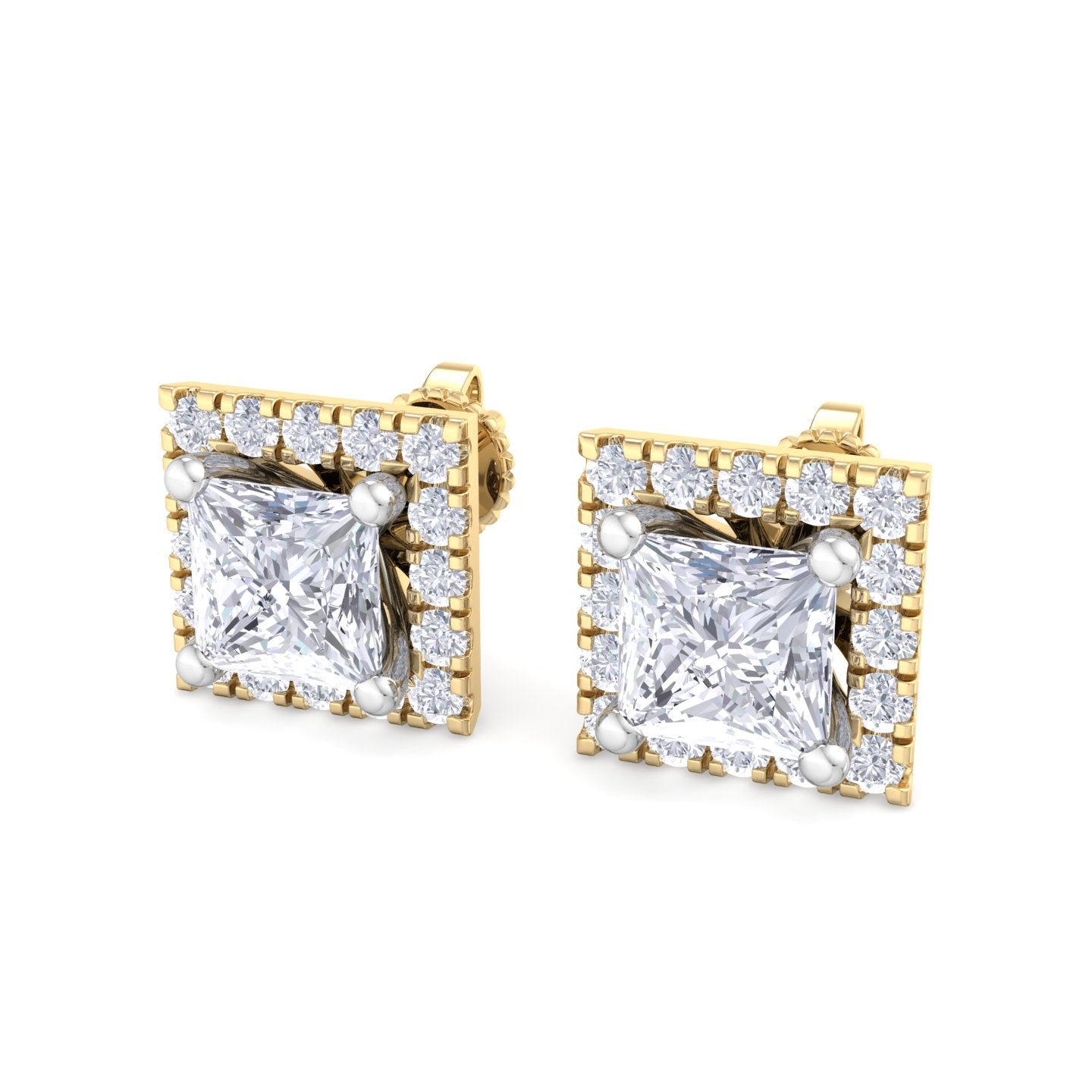 1.64 carat princess cut diamond studs earrings – luxury diamond jewelry