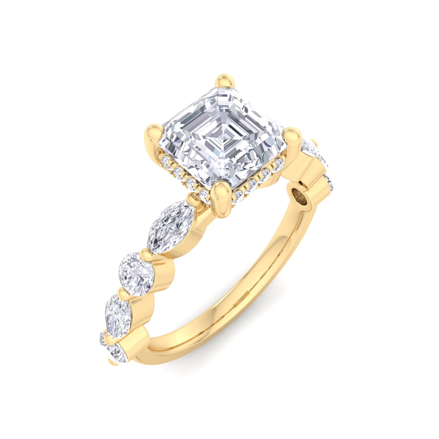 5.16 carat asscher cut solitaire diamond engagement ring – luxury diamond jewelry