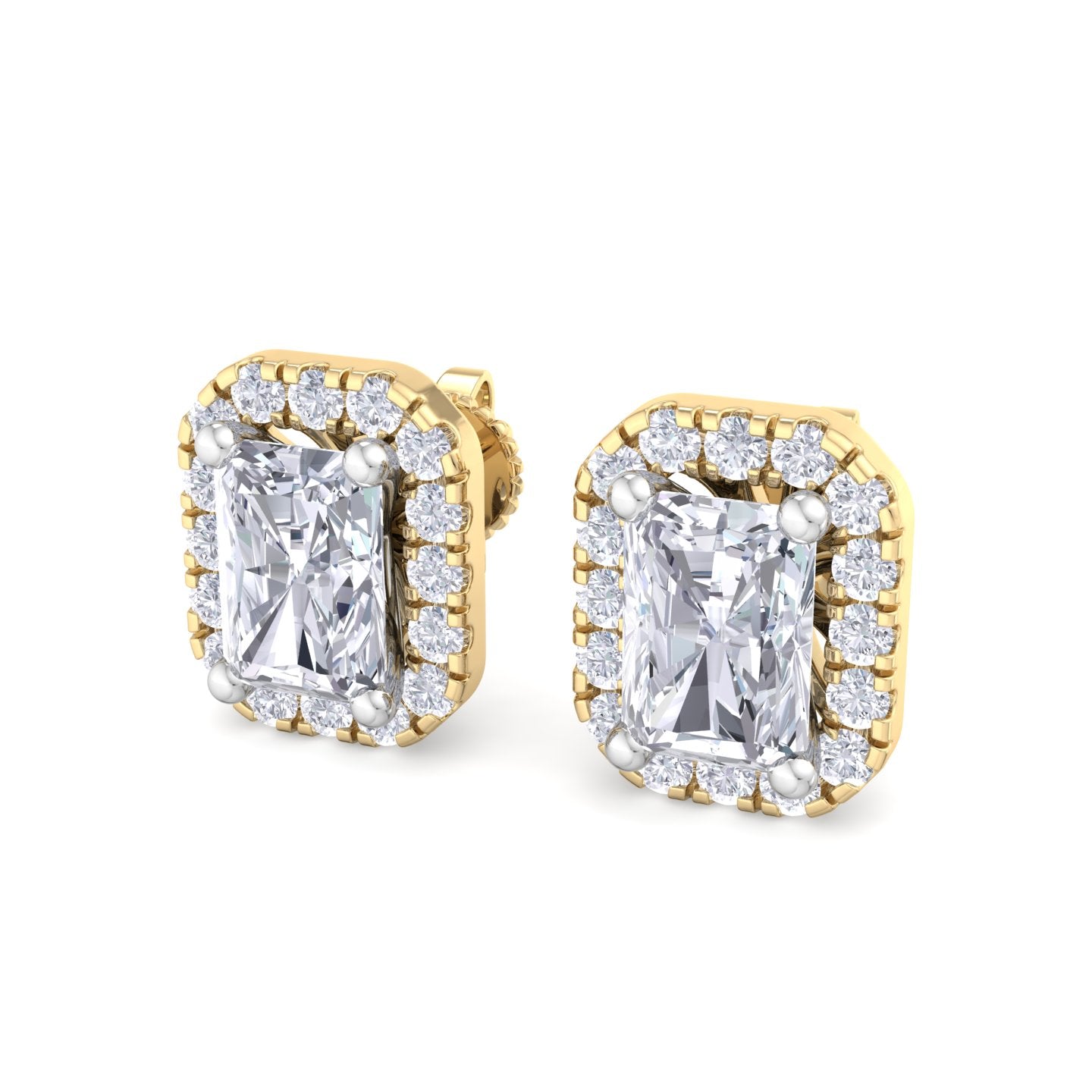 1.64 carat radiant cut diamond studs earrings – luxury diamond jewelry