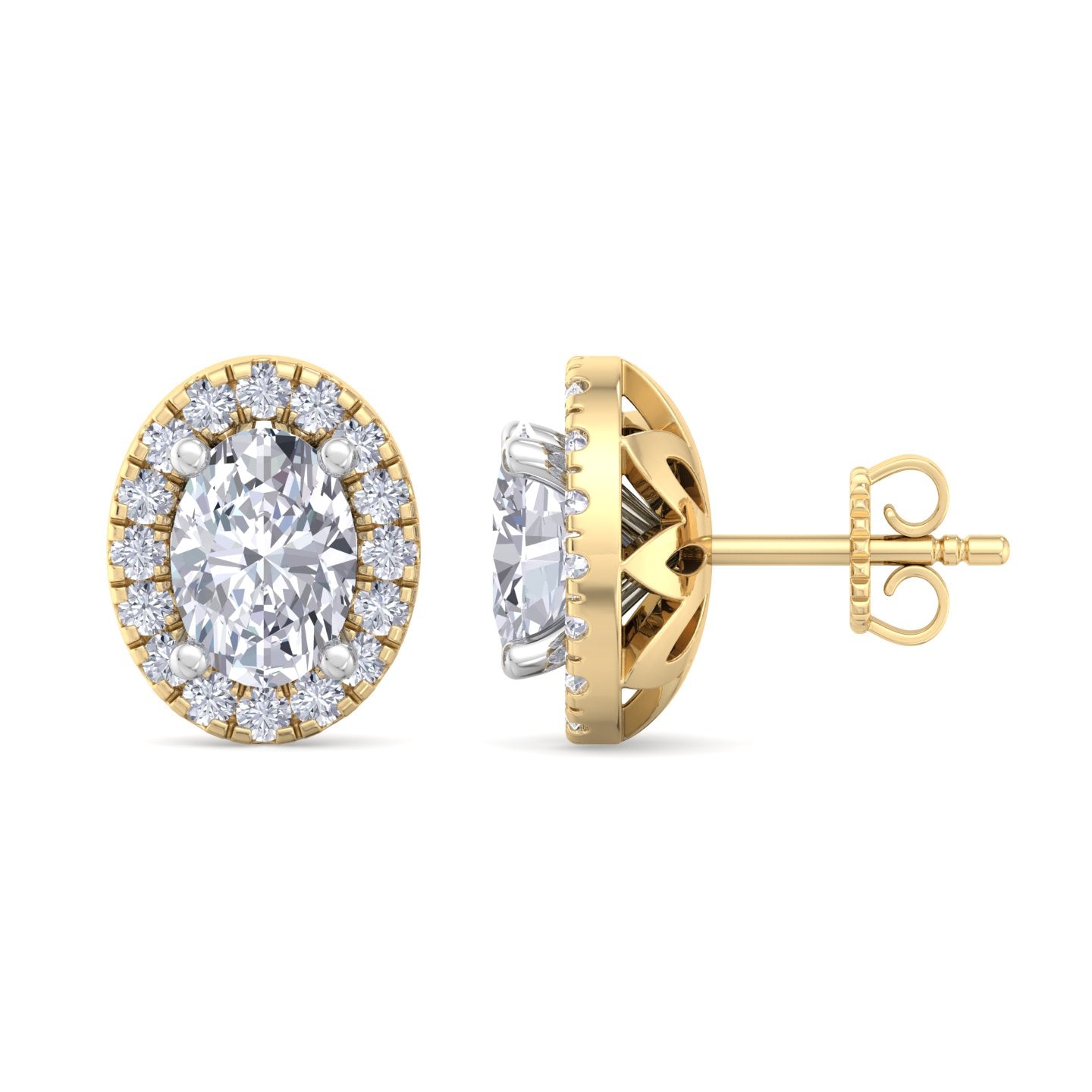 1.64 carat oval cut diamond studs earrings – luxury diamond jewelry