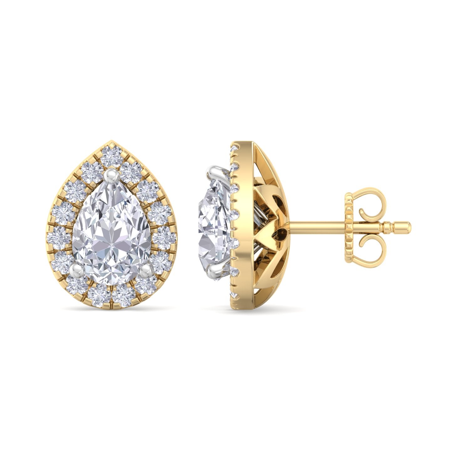 1.60 carat pear cut diamond studs earrings – luxury diamond jewelry