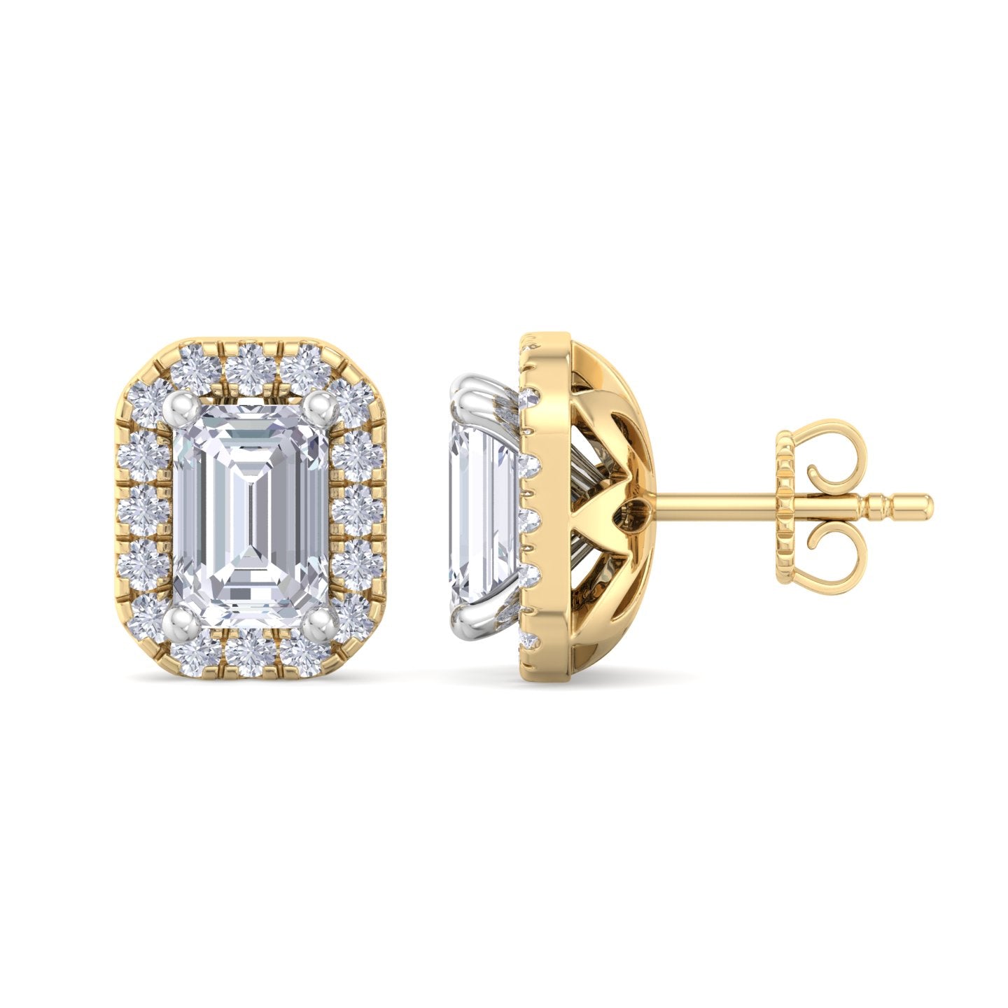 1.64 carat emerald cut diamond studs earrings – luxury diamond jewelry