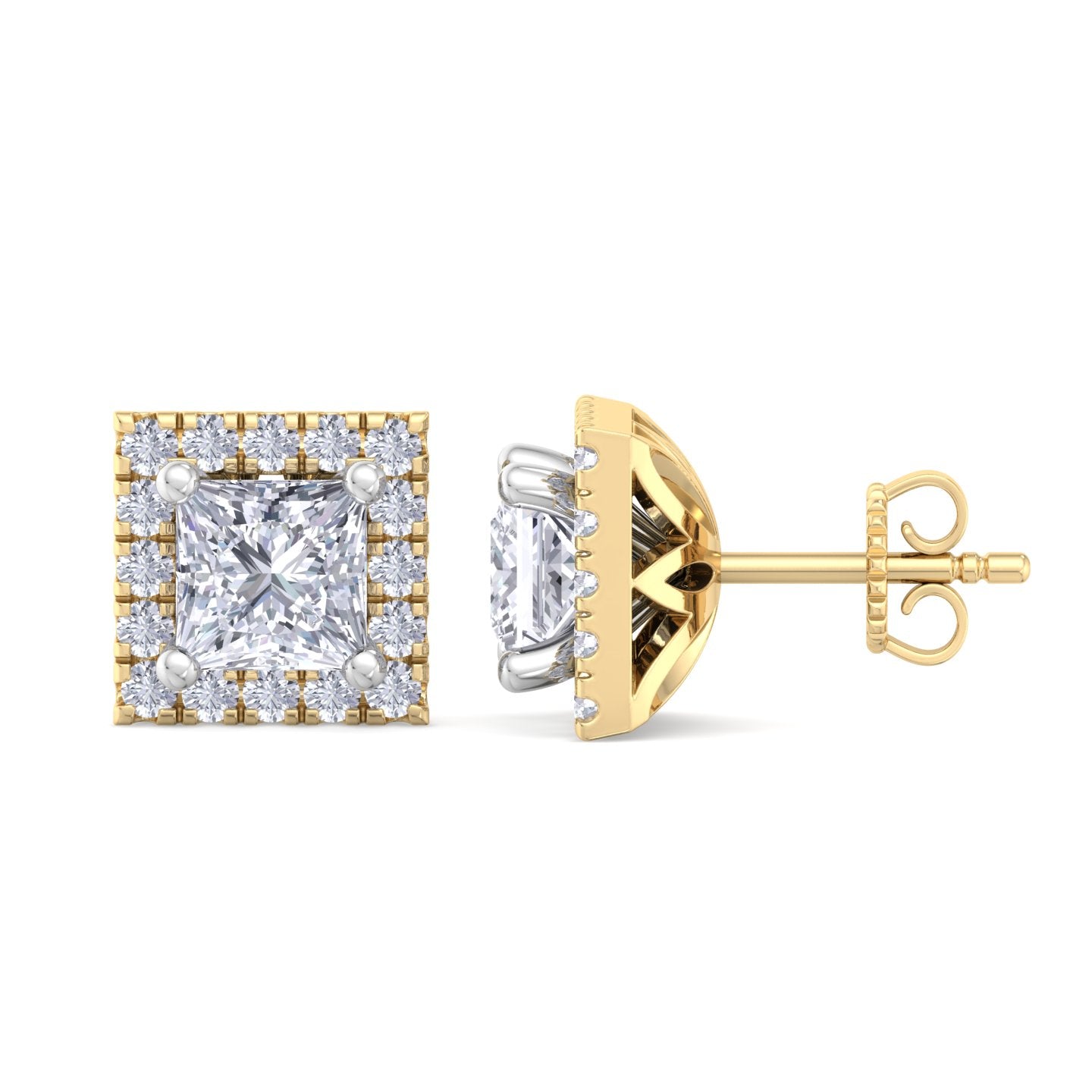 1.64 carat princess cut diamond studs earrings – luxury diamond jewelry