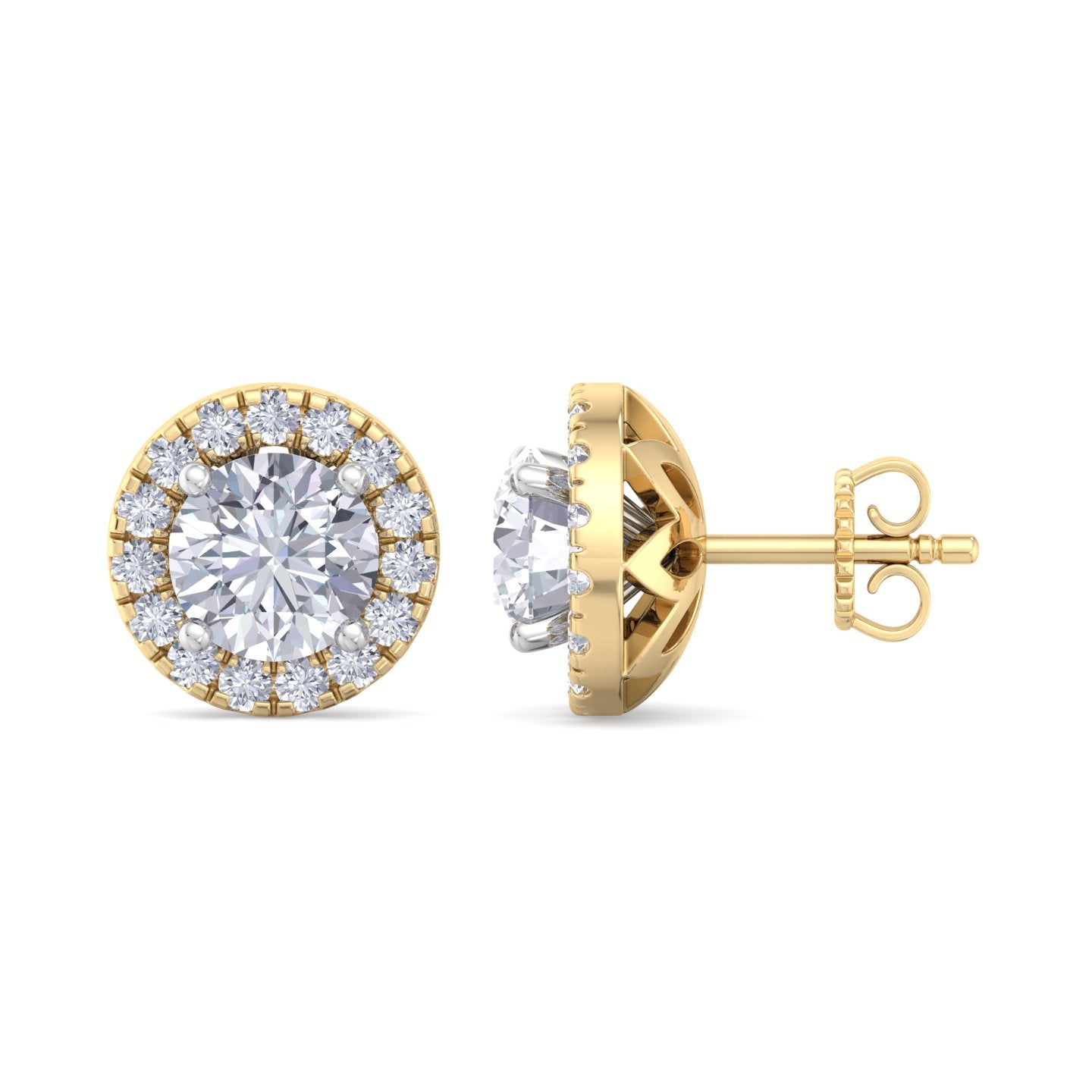 1.60 carat round cut diamond studs earrings – luxury diamond jewelry