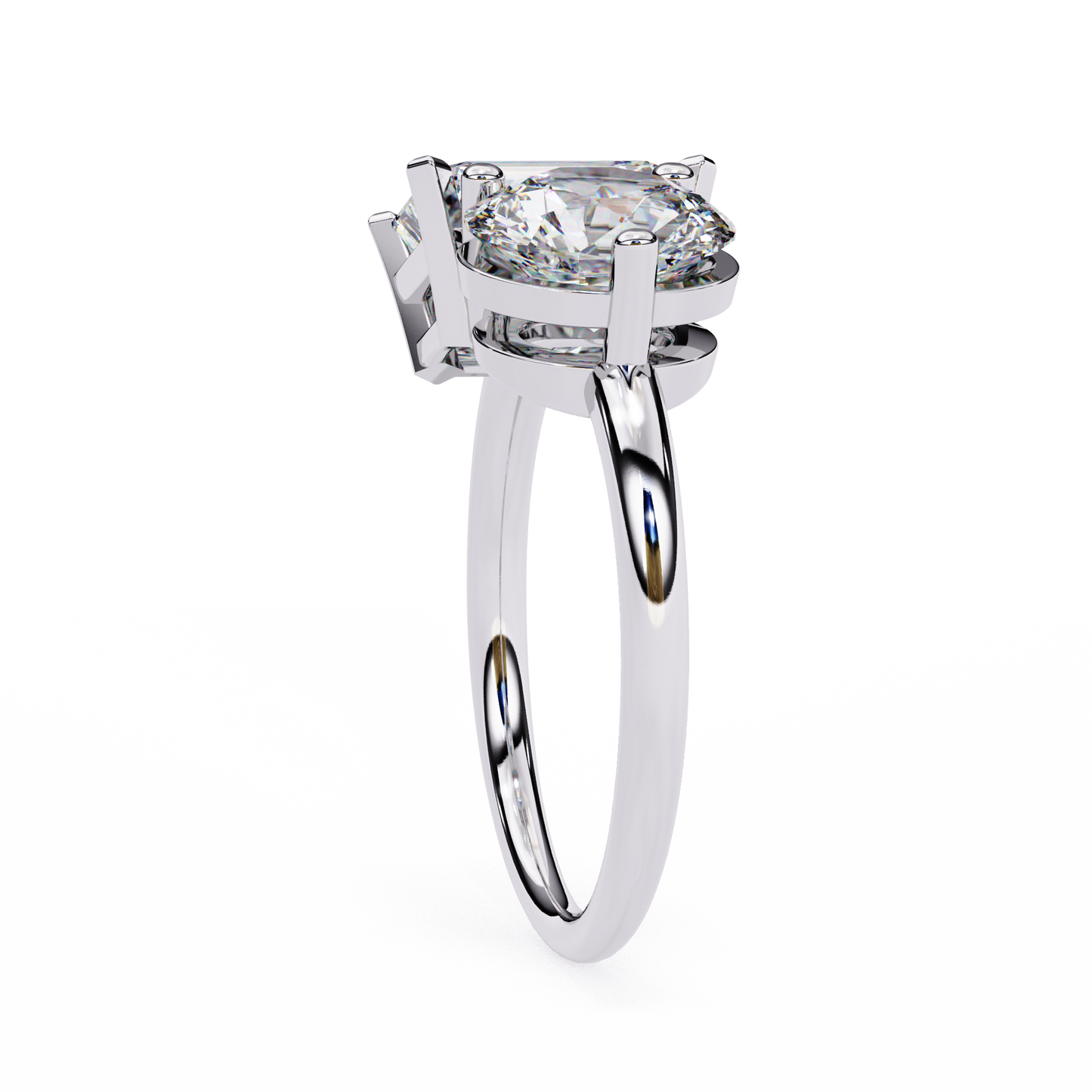 toi et moi 2.00 carat emerald & round cut diamond engagement ring – two stone bridal jewelry