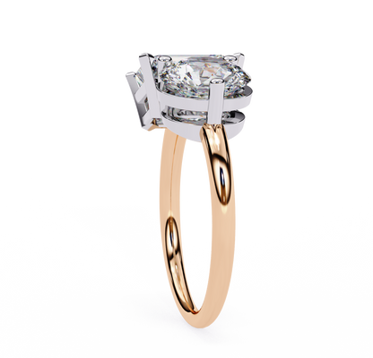 Toi et Moi 2.00 Carat Emerald & Round Cut Diamond Engagement Ring – Two Stone Bridal Jewelry