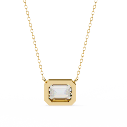LGD Solitaire Pendant Emerald Stone (1.20ct) In 14K Gold Without Chain