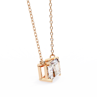 LGD Solitaire Pendant Radiant Stone (1.95ct) In 14K Gold Without Chain