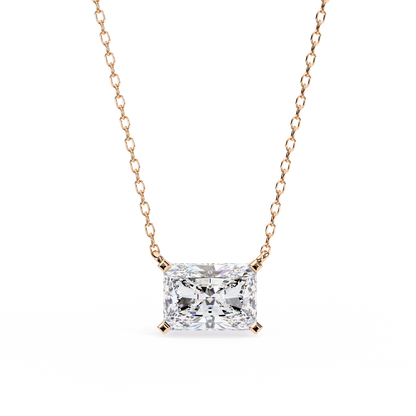 LGD Solitaire Pendant Radiant Stone (1.95ct) In 14K Gold Without Chain