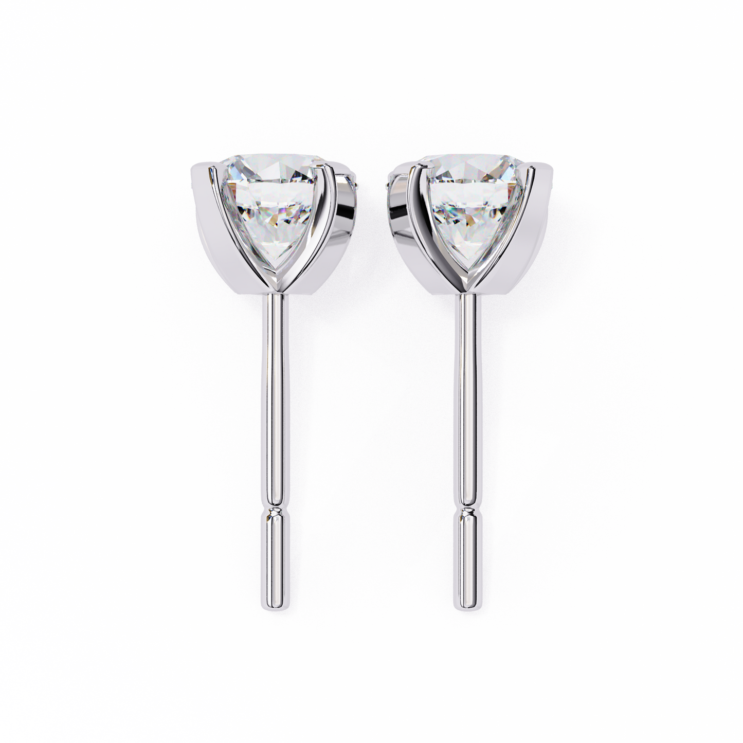 2.50 carat round cut diamond stud earrings - modern jewelry