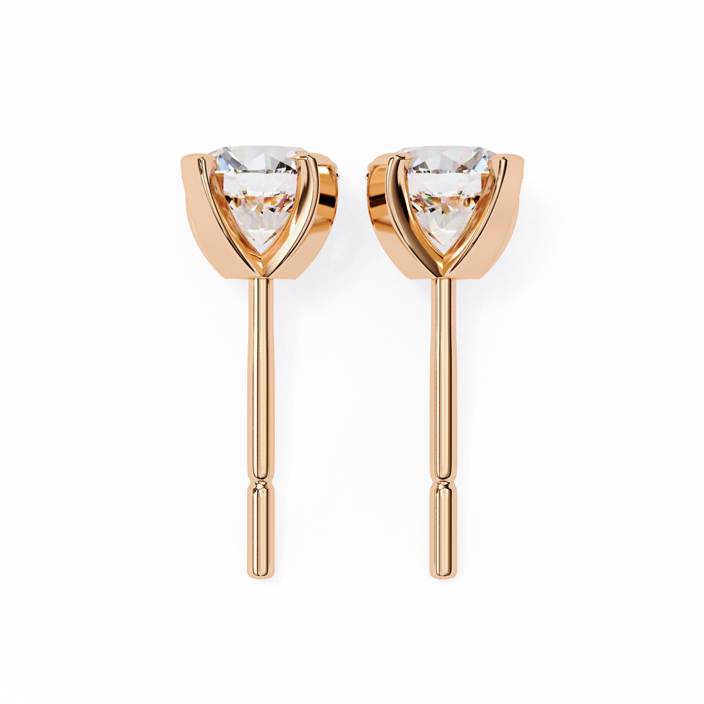 2.50 carat round cut diamond stud earrings - modern jewelry