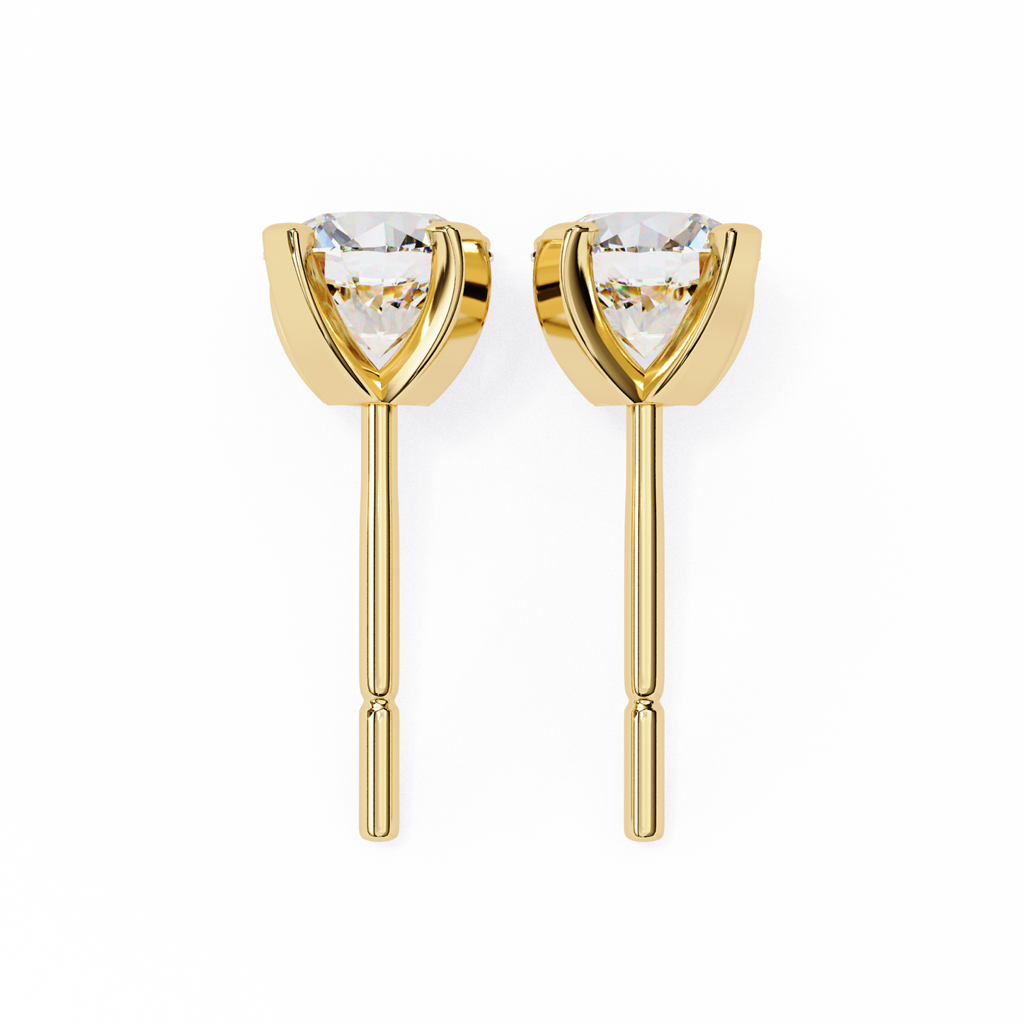 2.50 carat round cut diamond stud earrings - modern jewelry