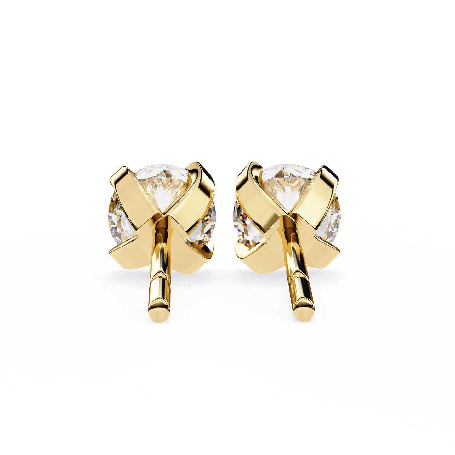 2.50 carat round cut diamond stud earrings - modern jewelry