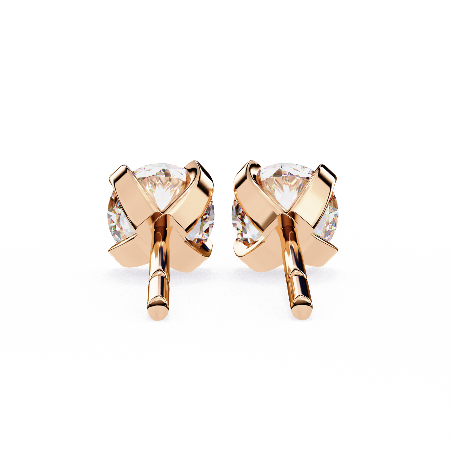 2.50 carat round cut diamond stud earrings - modern jewelry