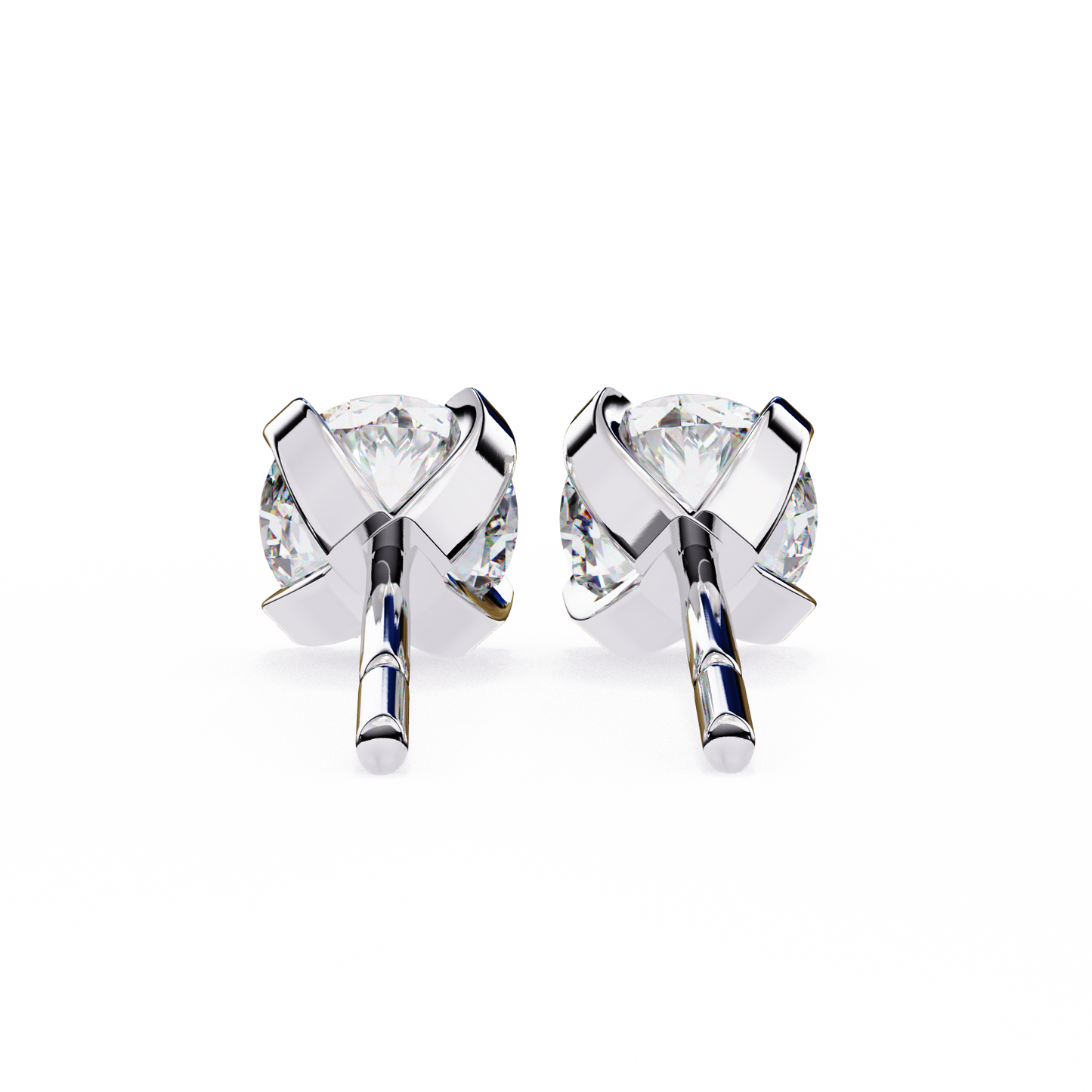 2.50 carat round cut diamond stud earrings - modern jewelry