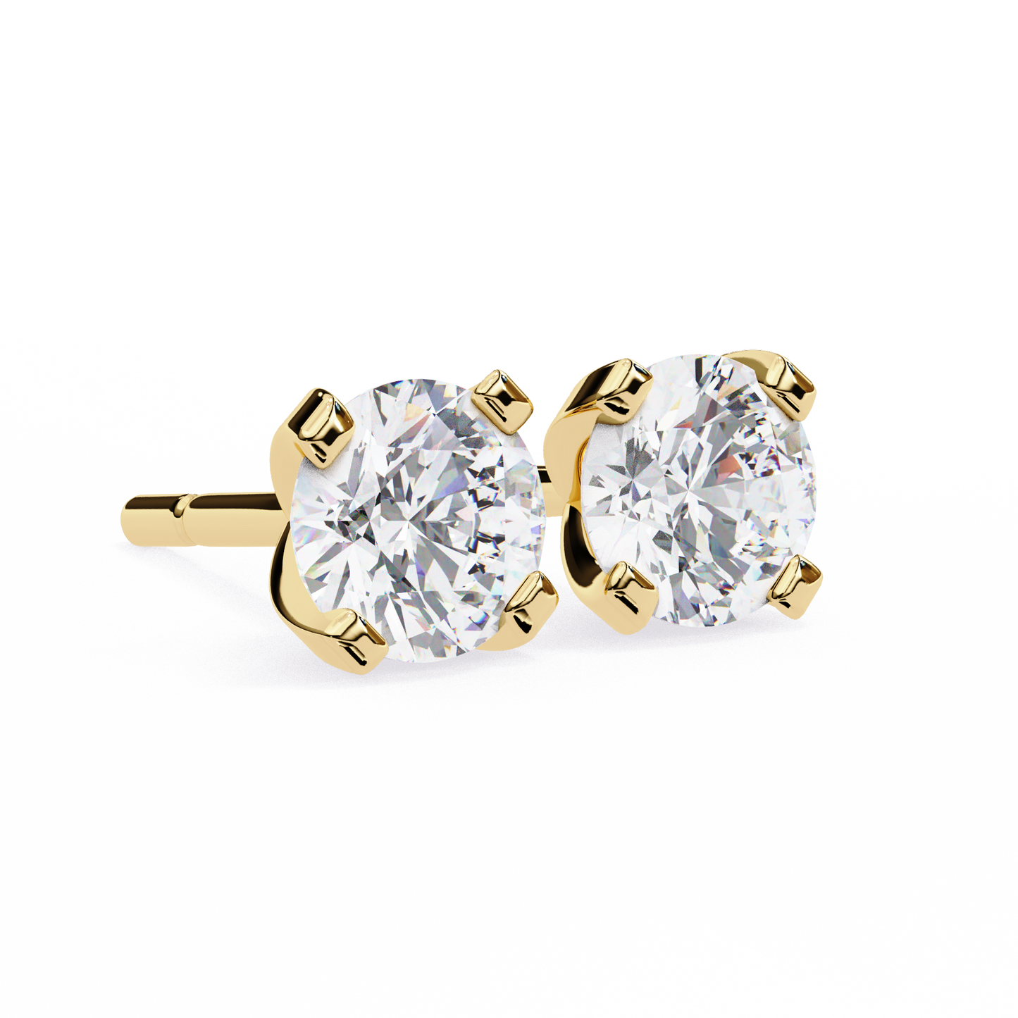 2.50 carat round cut diamond stud earrings - modern jewelry