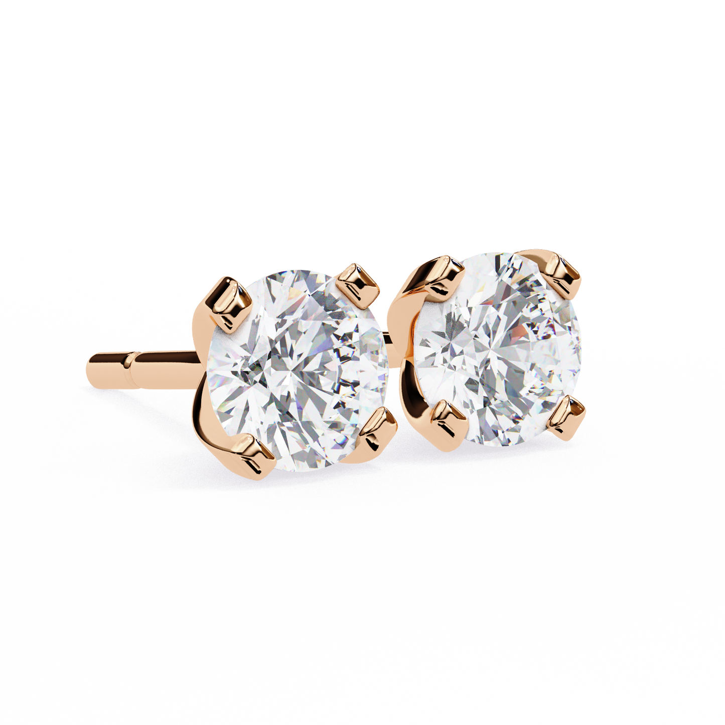 2.50 carat round cut diamond stud earrings - modern jewelry