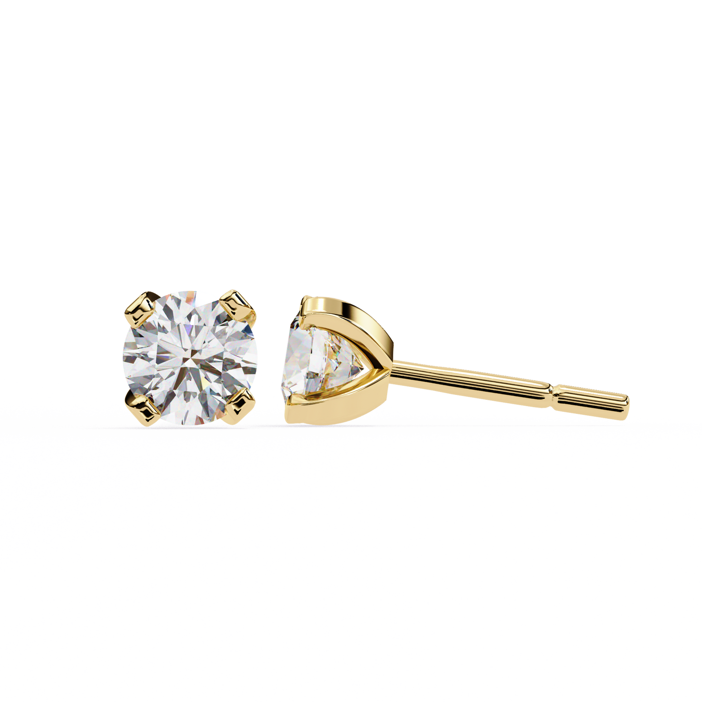 2.50 carat round cut diamond stud earrings - modern jewelry