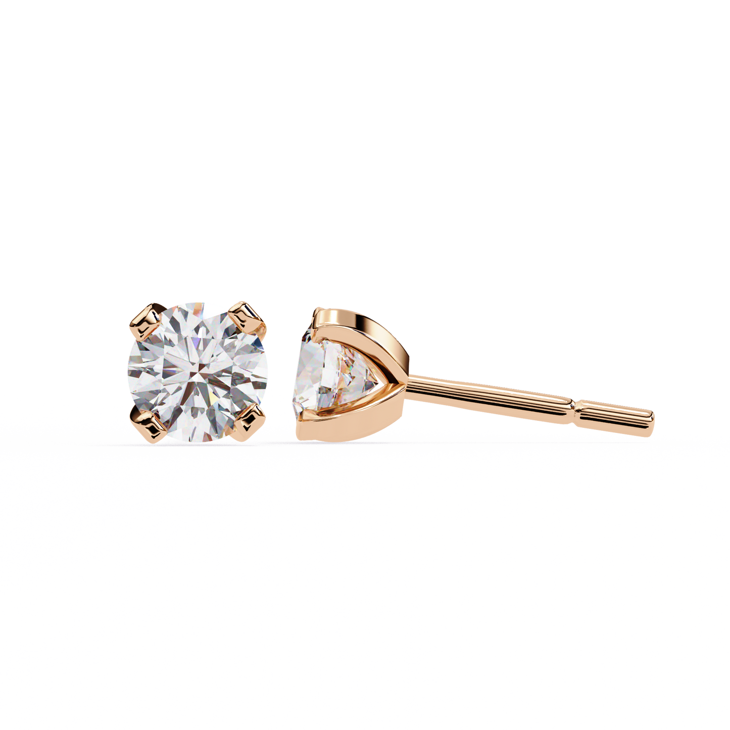 2.50 carat round cut diamond stud earrings - modern jewelry
