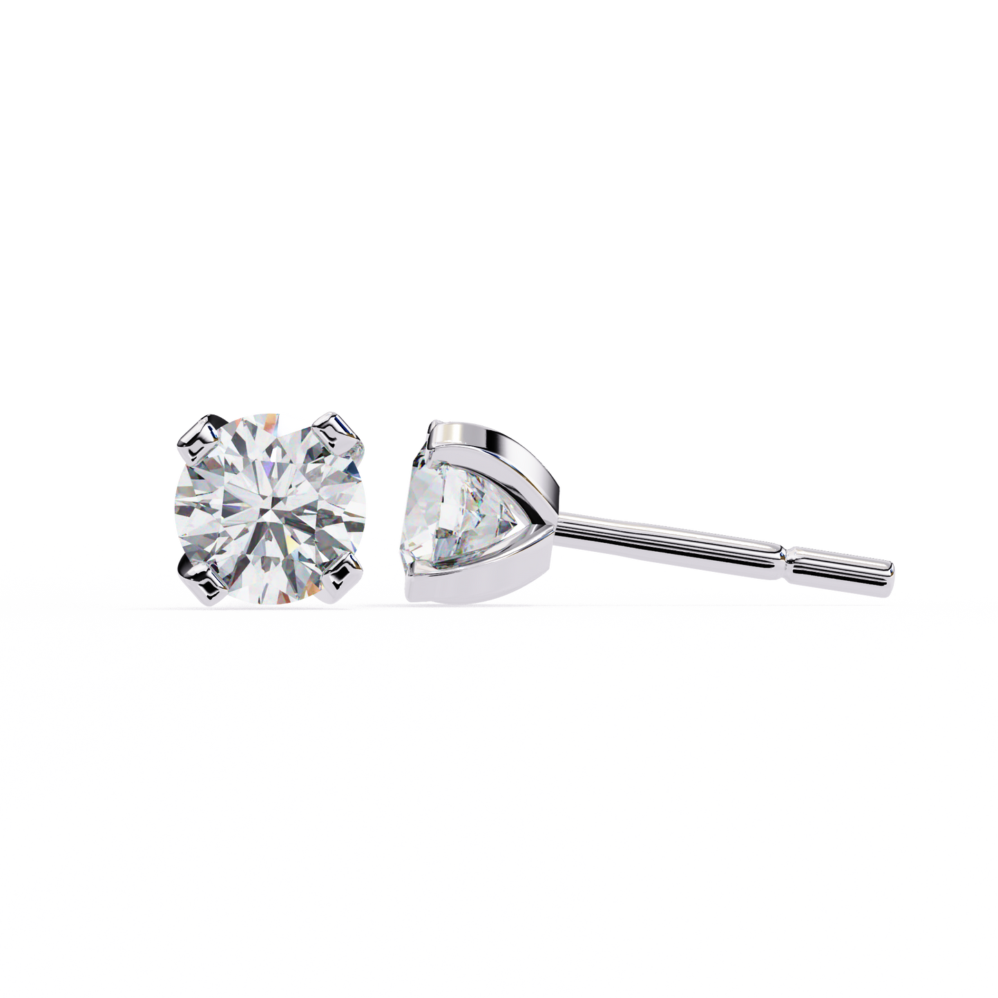 2.50 carat round cut diamond stud earrings - modern jewelry