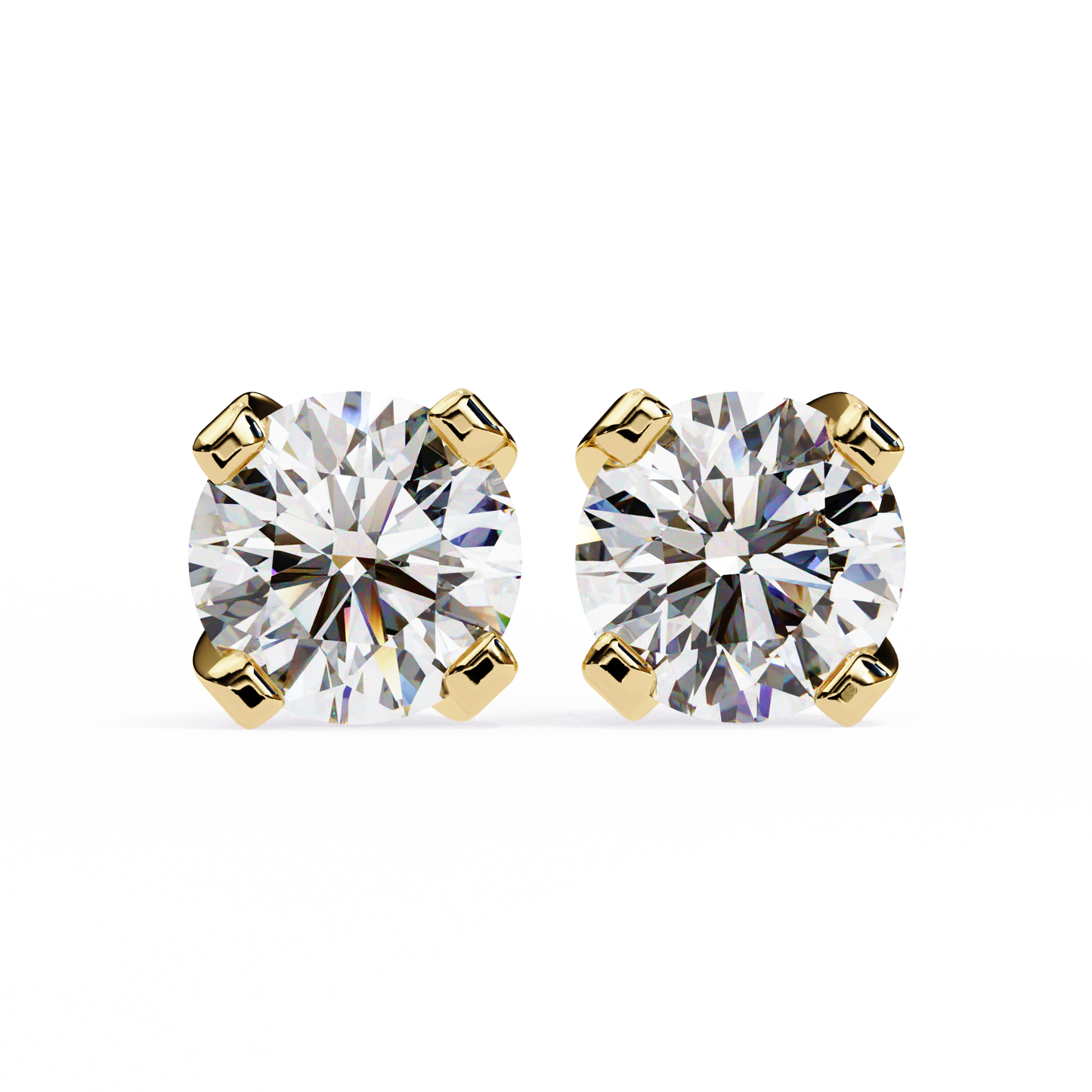 2.50 carat round cut diamond stud earrings - modern jewelry