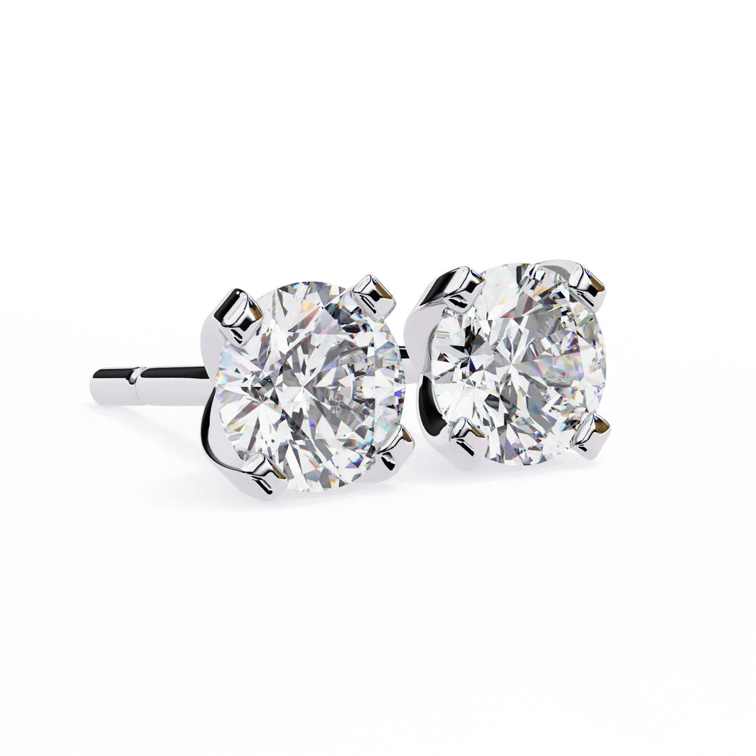 2.50 carat round cut diamond stud earrings - modern jewelry