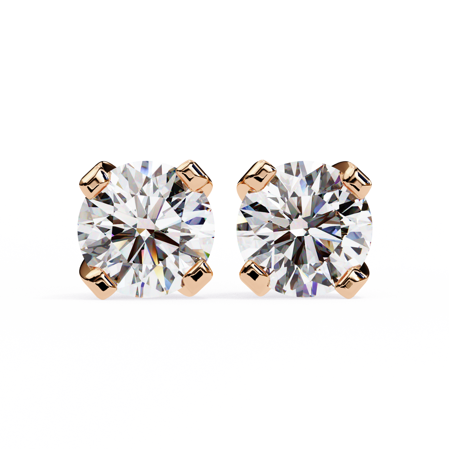 2.50 carat round cut diamond stud earrings - modern jewelry