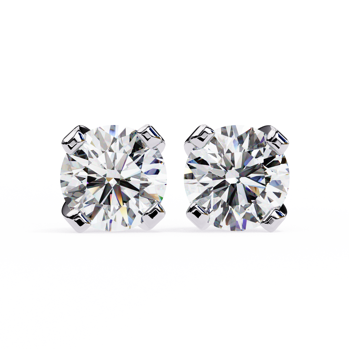 2.50 carat round cut diamond stud earrings - modern jewelry